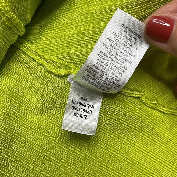 HALOGEN Green Sorbet Sleeveless Peplum Ribbed Sweater Blouse Women’s - Picture 7 of 10